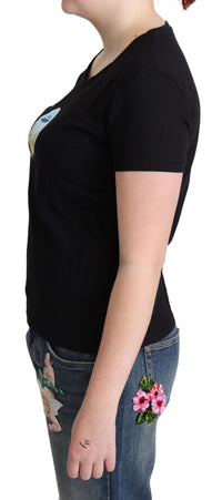 Thumbnail for Chic Black Cotton Round Neck Tee