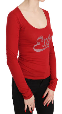 Thumbnail for Red Crystal Embellished Long Sleeve Top
