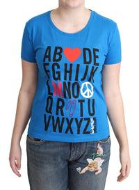 Thumbnail for Chic Alphabet Cotton Tee in Blue