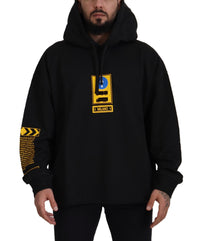 Thumbnail for Elegant Black Cotton Hooded Sweater