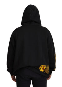 Thumbnail for Elegant Black Cotton Hooded Sweater
