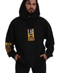 Thumbnail for Elegant Black Cotton Hooded Sweater