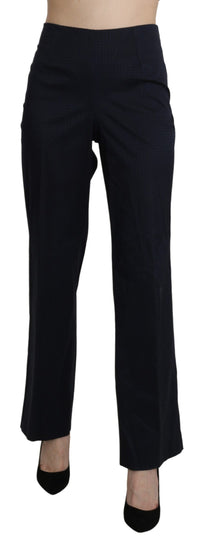 Thumbnail for Navy Blue High Waist Straight Cotton Pants