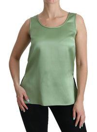 Thumbnail for Elegant Silk Sleeveless Top in Light Mint Green