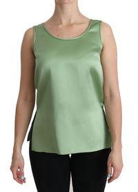 Thumbnail for Elegant Silk Sleeveless Top in Light Mint Green