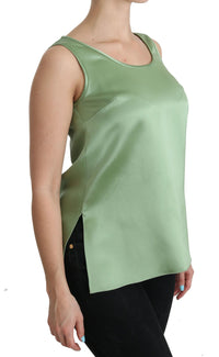 Thumbnail for Elegant Silk Sleeveless Top in Light Mint Green
