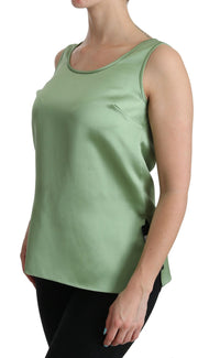 Thumbnail for Elegant Silk Sleeveless Top in Light Mint Green