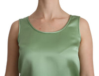 Thumbnail for Elegant Silk Sleeveless Top in Light Mint Green