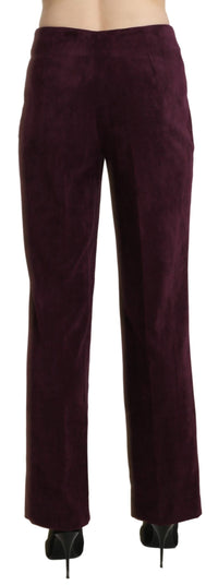 Thumbnail for Elegant High Waist Straight Purple Pants