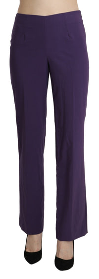 Thumbnail for Elegant High Waist Violet Straight Pants