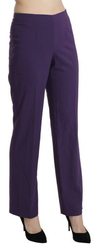 Thumbnail for Elegant High Waist Violet Straight Pants