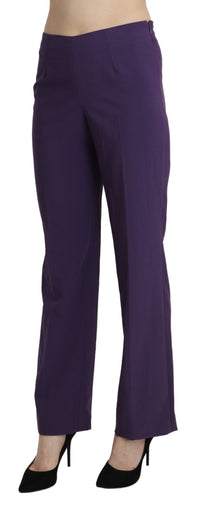 Thumbnail for Elegant High Waist Violet Straight Pants