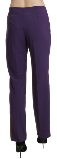 Thumbnail for Elegant High Waist Violet Straight Pants