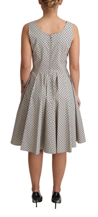 Thumbnail for Polka-Dotted Beige Sleeveless A-line Dress