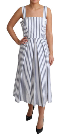 Thumbnail for Elegant Sleeveless A-Line Striped Dress