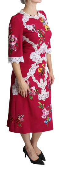 Thumbnail for Floral Embroidered Sheath Midi Dress