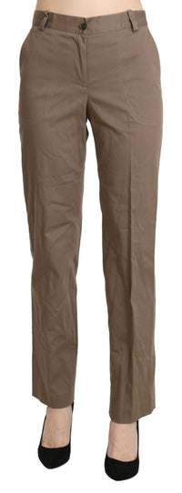 Thumbnail for Elegant High Waist Straight Pants in Brown