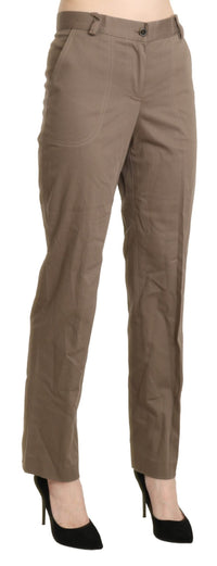 Thumbnail for Elegant High Waist Straight Pants in Brown