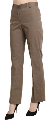 Thumbnail for Elegant High Waist Straight Pants in Brown