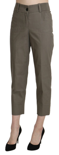 Thumbnail for Elegant High Waist Cropped Pants in Gray