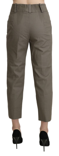 Thumbnail for Elegant High Waist Cropped Pants in Gray