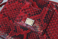 Thumbnail for Elegant Red Leather Ayers Snake Clutch