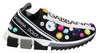 Thumbnail for Black Crystal-Embellished Low Top Sneakers