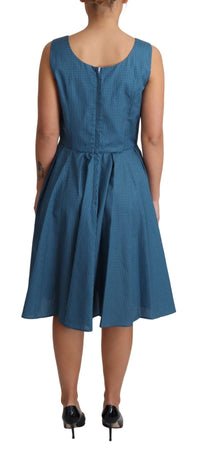 Thumbnail for Blue Polka Dotted Sleeveless A-Line Dress