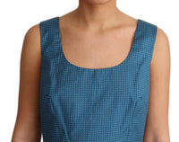Thumbnail for Blue Polka Dotted Sleeveless A-Line Dress