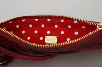 Thumbnail for Elegant Red Leather Ayers Snake Clutch