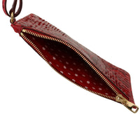 Thumbnail for Elegant Red Leather Ayers Snake Clutch