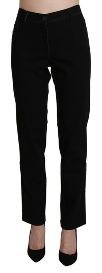 Thumbnail for Elegant High Waist Straight Black Trousers