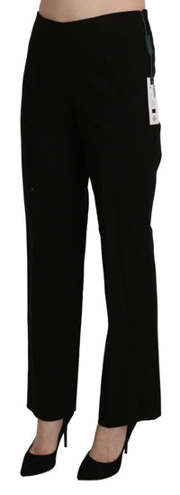 Thumbnail for Elegant High Waist Straight Black Pants