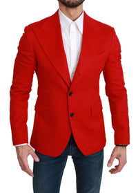 Thumbnail for Elegant Red Cashmere Slim Fit Blazer