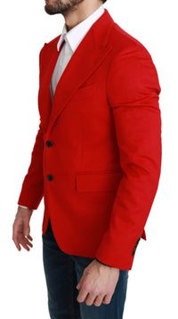 Thumbnail for Elegant Red Cashmere Slim Fit Blazer