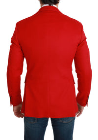 Thumbnail for Elegant Red Cashmere Slim Fit Blazer