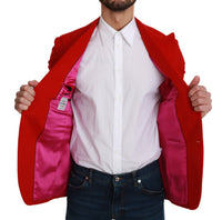Thumbnail for Elegant Red Cashmere Slim Fit Blazer