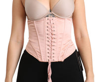 Thumbnail for Silk Blend Corset Belt Luxury Top - Pink
