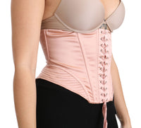 Thumbnail for Silk Blend Corset Belt Luxury Top - Pink