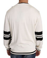 Thumbnail for White Jazz Sequined Guitar Pullover Top Sweater