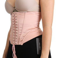 Thumbnail for Silk Blend Corset Belt Luxury Top - Pink
