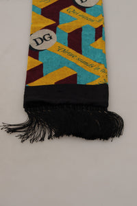 Thumbnail for Multicolor DG Logo Print Shawl Wrap Fringe Scarf