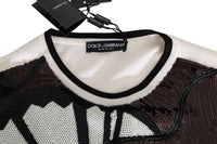 Thumbnail for White Jazz Sequined Guitar Pullover Top Sweater