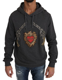 Thumbnail for Gray Crystal Heart Gun Motif Sweater
