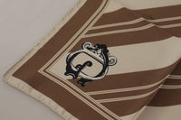 Thumbnail for Brown Stripes DG Logo Square Mens Handkerchief Scarf