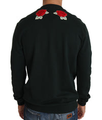 Thumbnail for Emerald Cotton Sweater with Crystal Embroidery