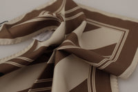 Thumbnail for Brown Stripes DG Logo Square Mens Handkerchief Scarf