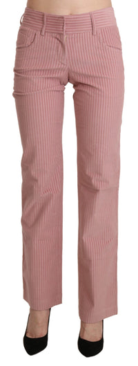 Thumbnail for Chic Pink Mid Waist Straight Trousers