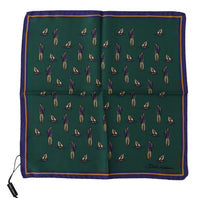 Thumbnail for Green Printed DG Logo Mens Square Handkerchief Scarf