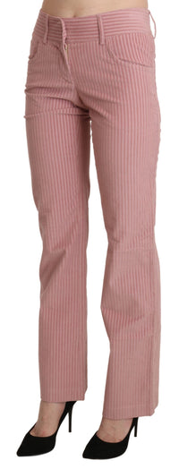 Thumbnail for Chic Pink Mid Waist Straight Trousers